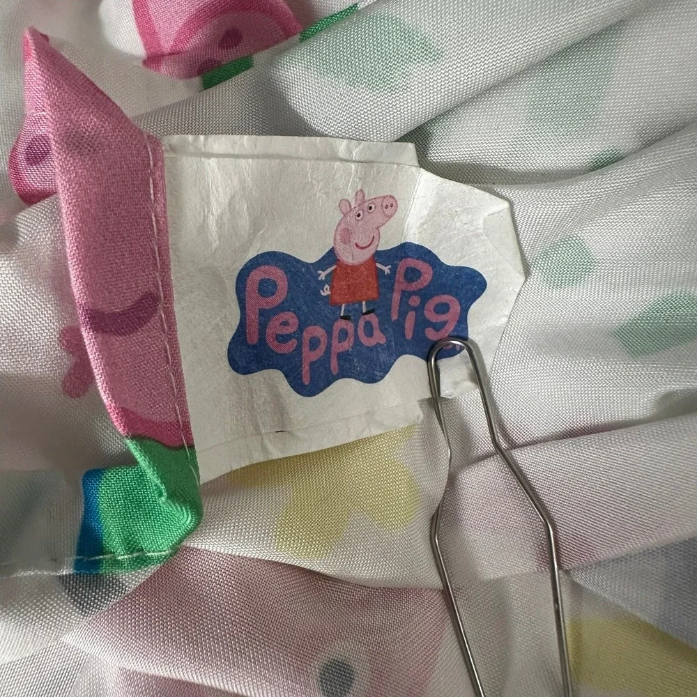 Peppa Pig Rainbow Sunshine White Polyester Fabric Panel 44x58 Cartoon Playroom